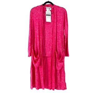 The Look Women's 2 in 1 Duster Sweater Cardigan L